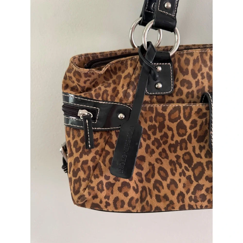 Y2K leopard print shoulder bag